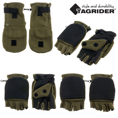 Рукавицы-перчатки Tagrider 0913-14 беспалые неопреновые с флисом хаки