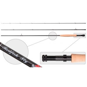 Удилище штекерное угольное нахлыстовое 3 колена Surf Master 3091 Red Fish Fly 6/7 class 2,74 м