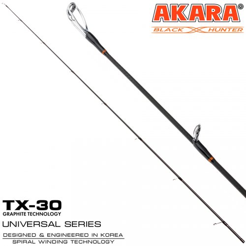 Хлыст угольный для спиннинга Akara Black Hunter ML762 (4-18) 2,28 м