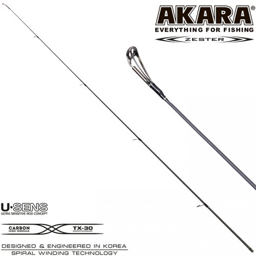 Хлыст угольный для спиннинга Akara Zester IM7 (3-18) 2,1 м