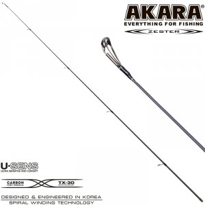 Хлыст угольный для спиннинга Akara Zester IM7 (3-18) 2,1 м