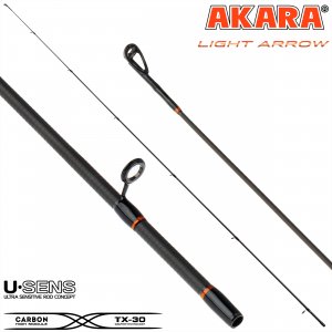 Хлыст угольный для спиннинга Akara Light Arrow 622 UL (0,8-5 g) 1,88 м