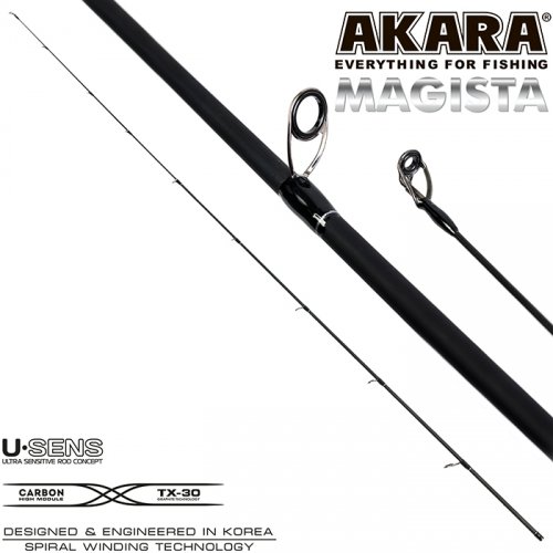 Хлыст угольный для спиннинга Akara Magista MLMF 822 TX-20 (2,8-7,0) 2,48 м
