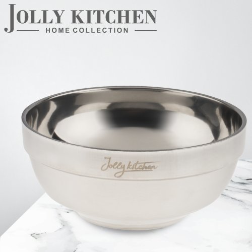 Миска Jolly Kitchen нержавеющая сталь двойные стенки матовый/глянец диам. 16 см
