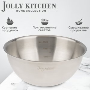 Миска-салатник Jolly Kitchen нержавеющая сталь 0,35 мм диам. 22 см