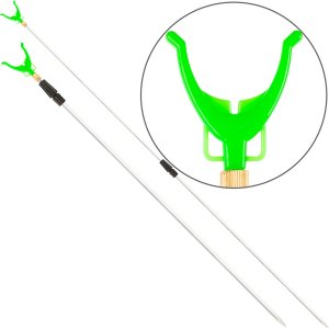 Подставка для удочки двухколенная телескопическая алюминиевая V-образная Ф12 100 cм под сигнализатор