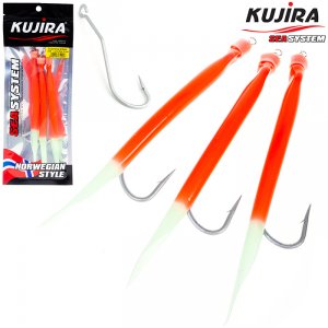 Снасточка морская Kujira Gummi Makk 10/0 Lumo+Red (3 шт)