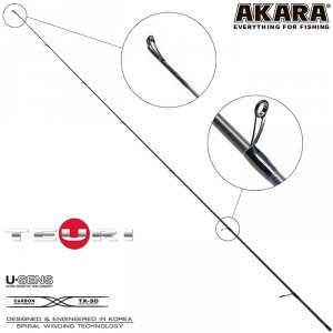 Хлыст угольный для спиннинга Akara Teuri S762ML (5,5-17,5) 2,3 м