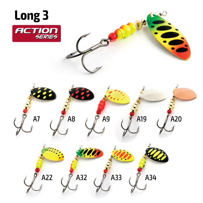 Блесна вращ. Akara Action Series Long 3 9 гр. 1/3 oz. 08