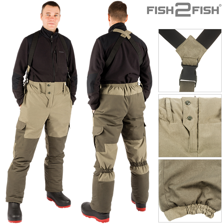 Костюм зимний Fish2Fish Горка -30С 3000 мм/10000 гр.м/м2 мембрана хаки