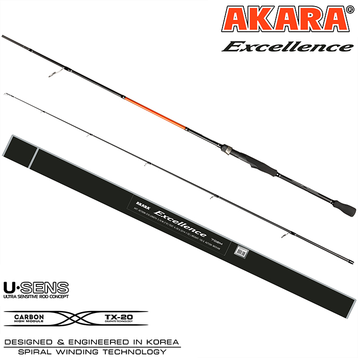 Спиннинг штекерный угольный 2 колена Akara Excellence ML (3-17)