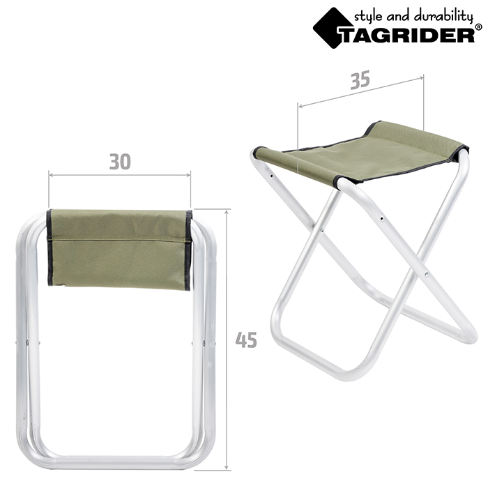 Стул Tagrider HBA-015-20 складной алюминиевый без спинки