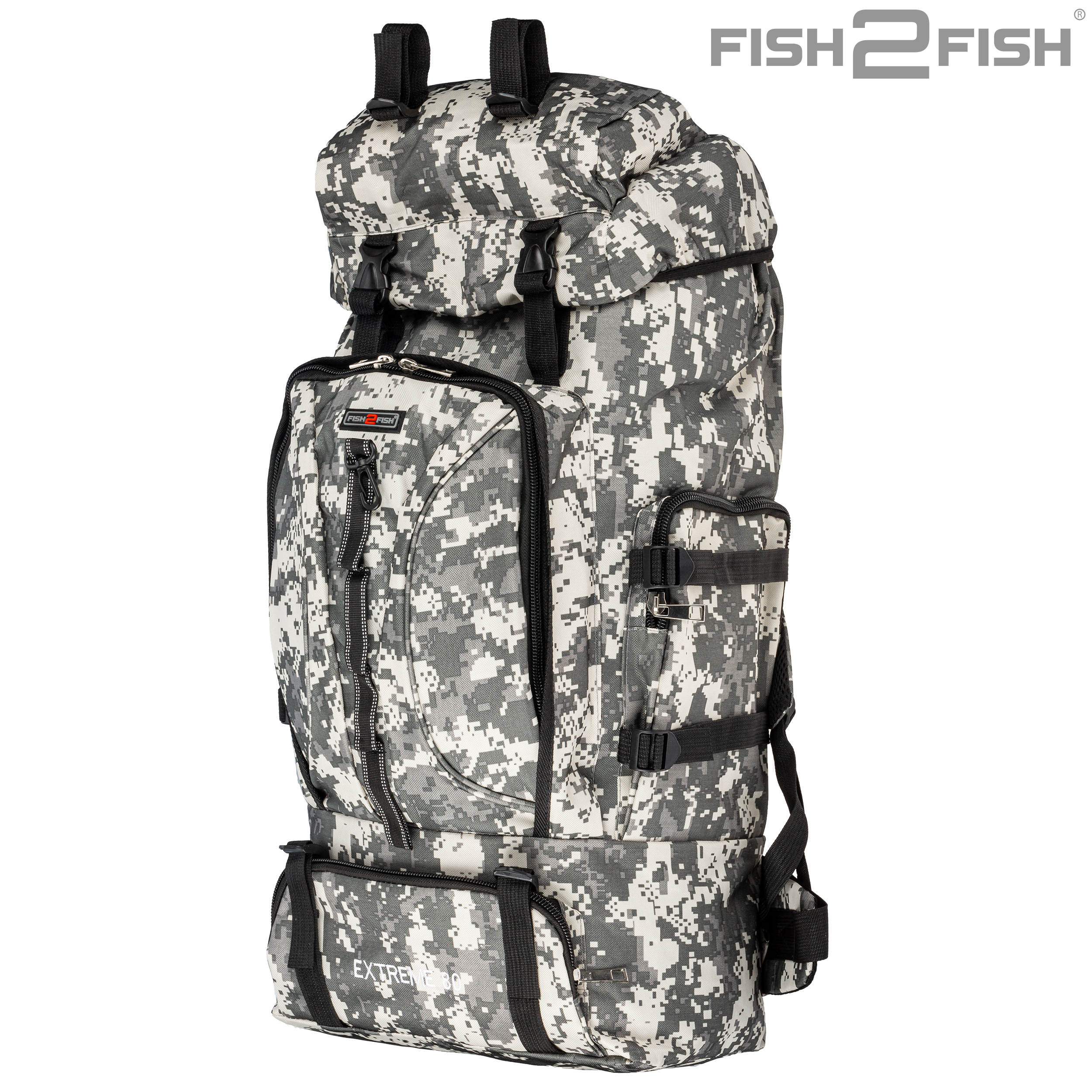 Рюкзак Fish2Fish Extreme серая цифра 80 л